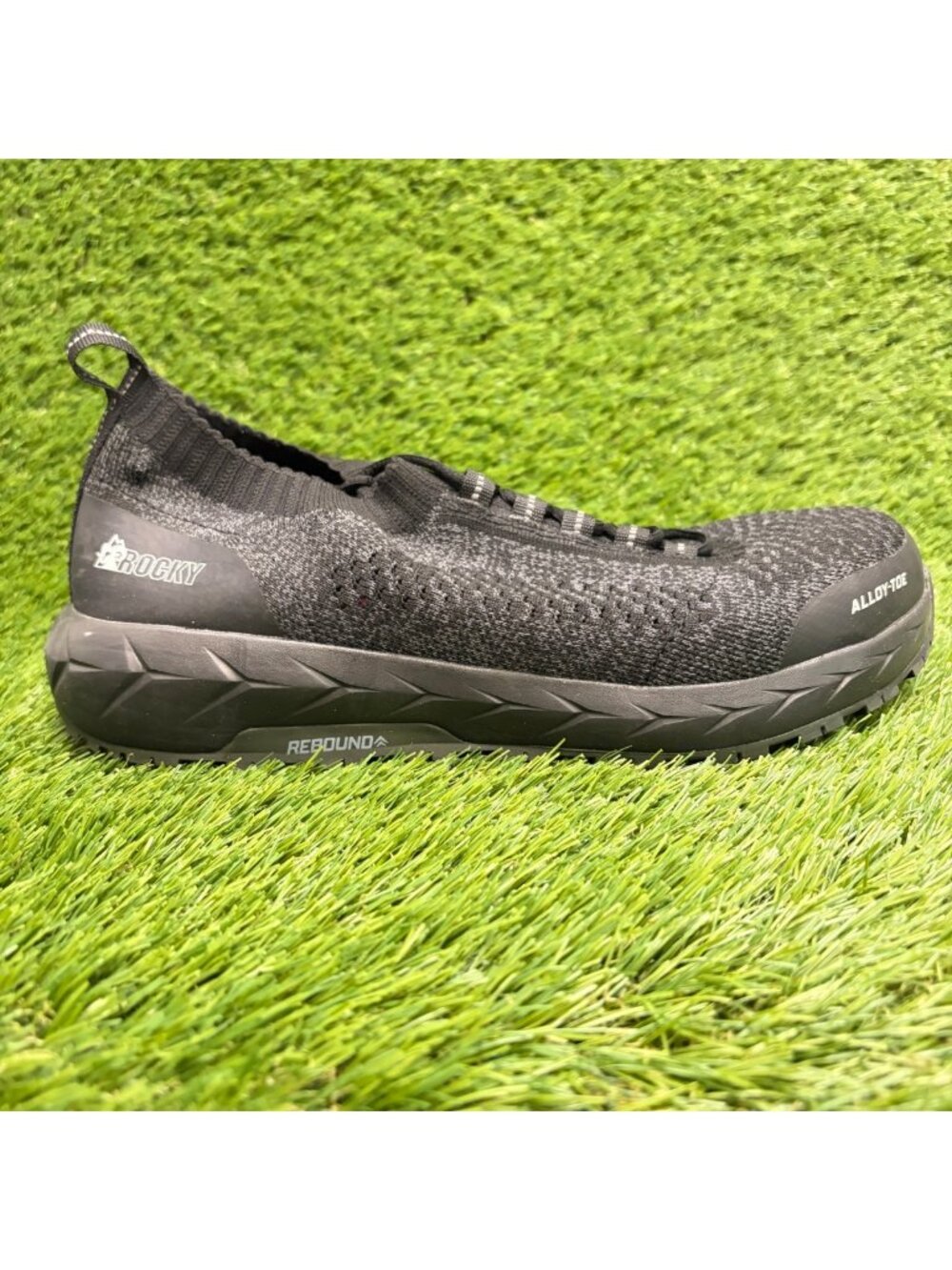Rocky WorkKnit LX Mens Size 9 Black Gray Composite Toe Safety Working Shoes